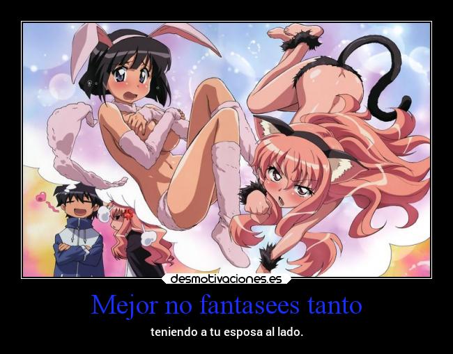 carteles sentimientos amor anime zeronotsukaima saito louise siesta desmotivaciones