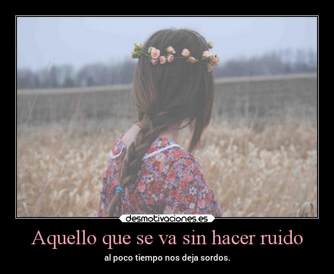 Aquello que se va sin hacer ruido -