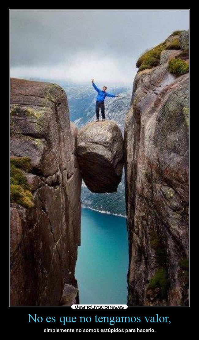 No es que no tengamos valor, - simplemente no somos estúpidos para hacerlo.
