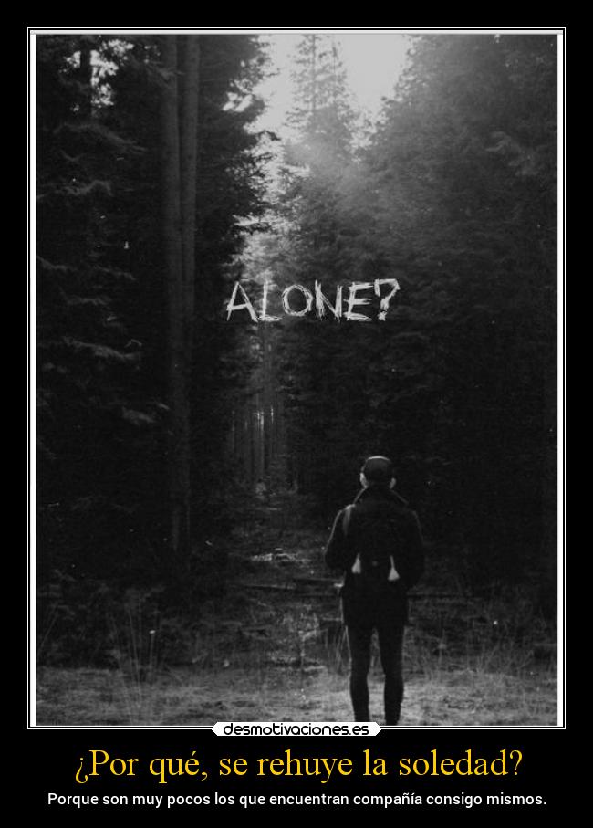 ¿Por qué, se rehuye la soledad? -