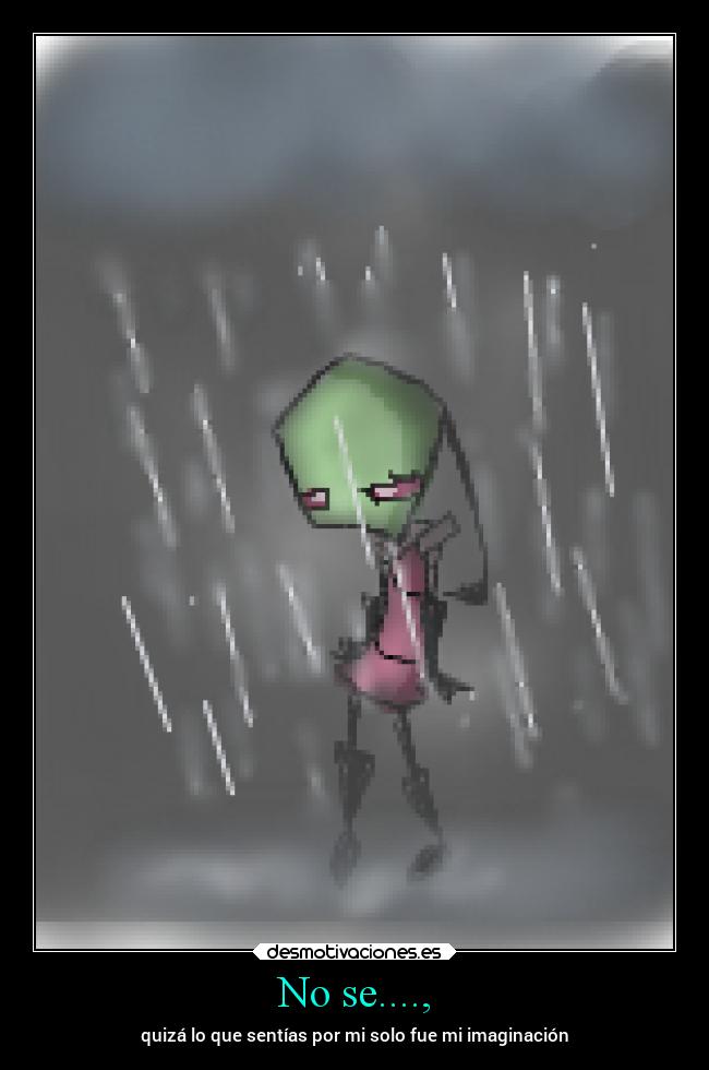 No se...., - quizá lo que sentías por mi solo fue mi imaginación
