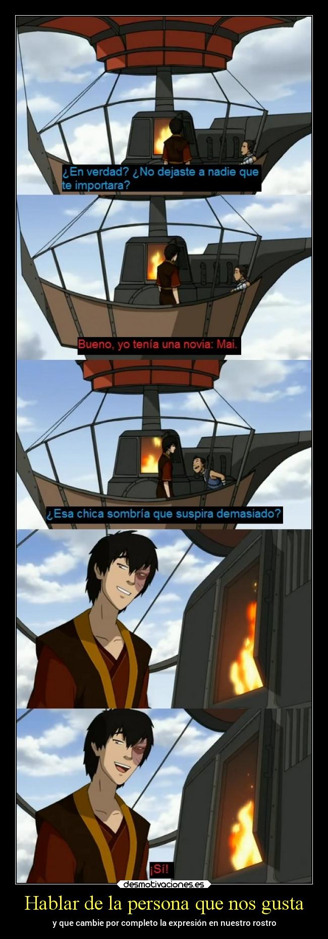 Hablar de la persona que nos gusta - y que cambie por completo la expresión en nuestro rostro