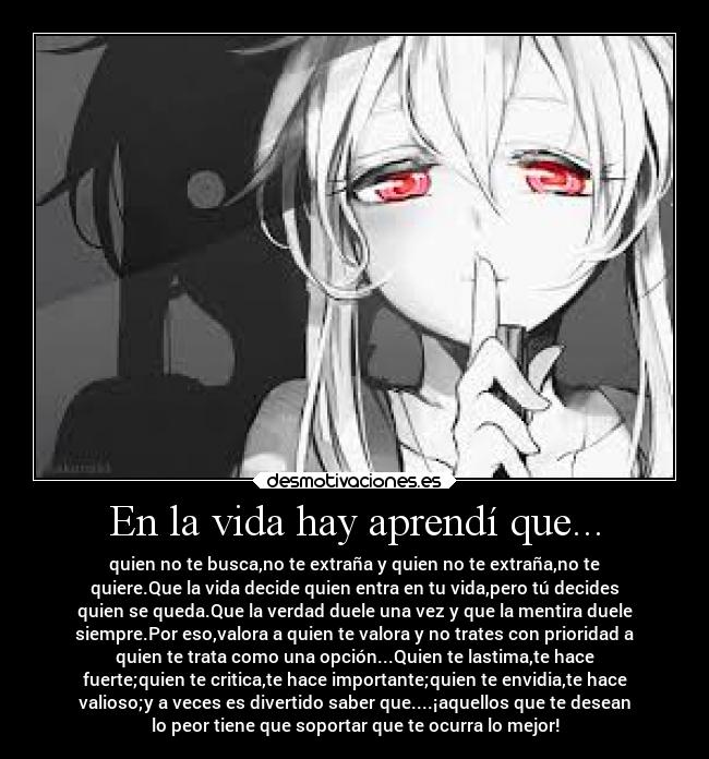 En la vida hay aprendí que... - 