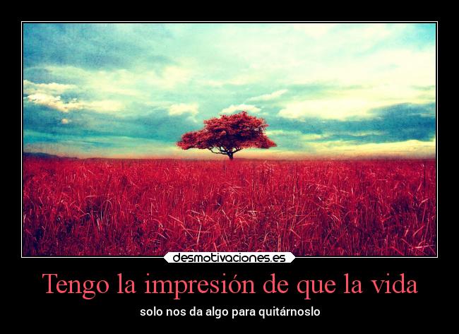 Tengo la impresión de que la vida - 