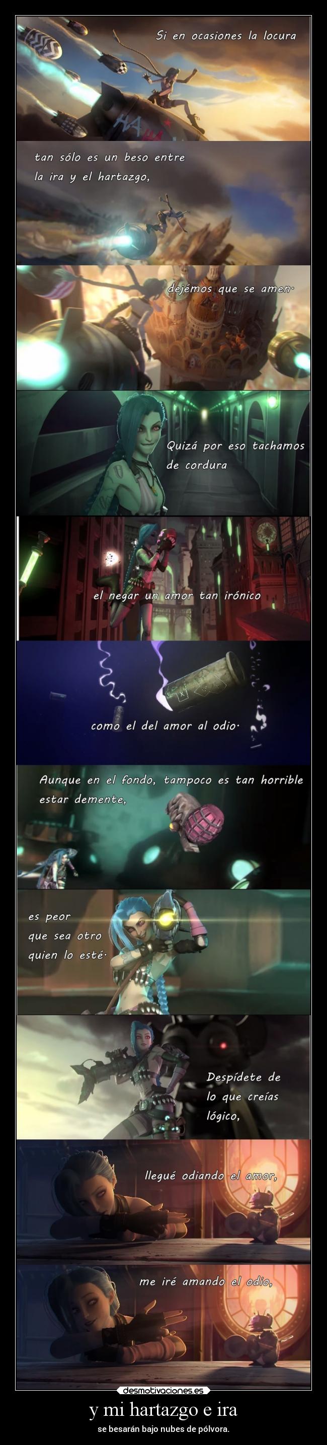 carteles vida enunrincondemimente loquenecesitamosesalgodepanico makemewannadie leagueoflegends jinx polvora desmotivaciones