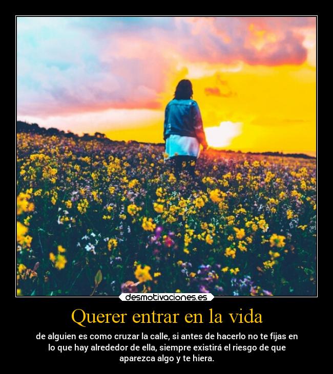 Querer entrar en la vida -