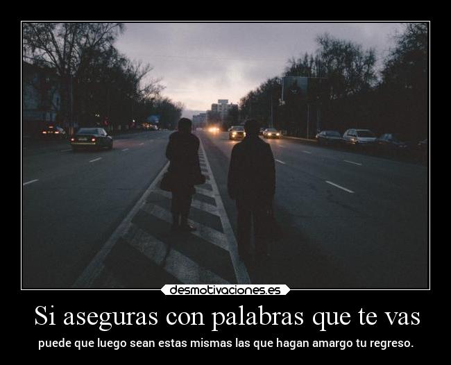 Si aseguras con palabras que te vas - 