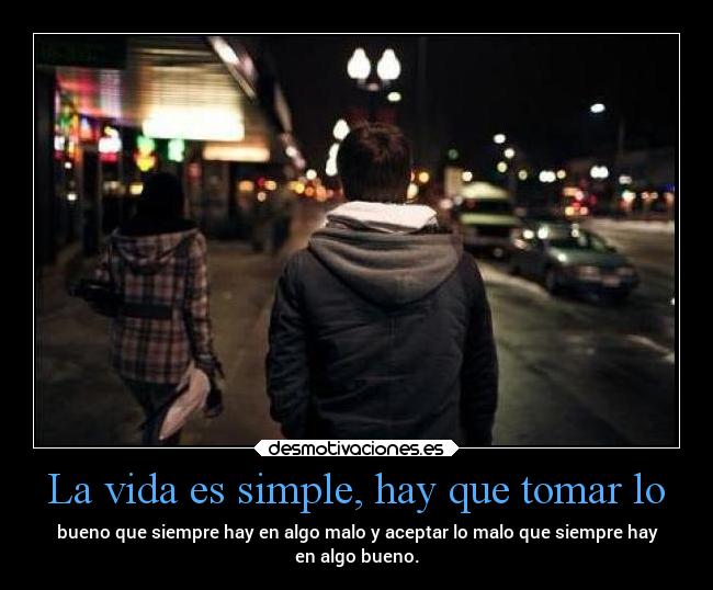 La vida es simple, hay que tomar lo - 