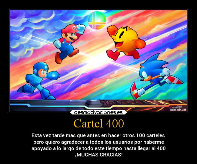 carteles videojuegos desmotivaciones cartel 400 celebracion mario sonic pacman megaman desmotivaciones