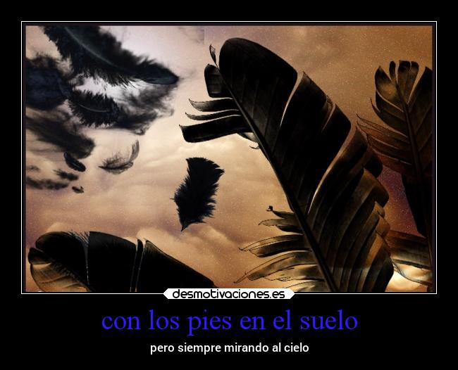 con los pies en el suelo - pero siempre mirando al cielo