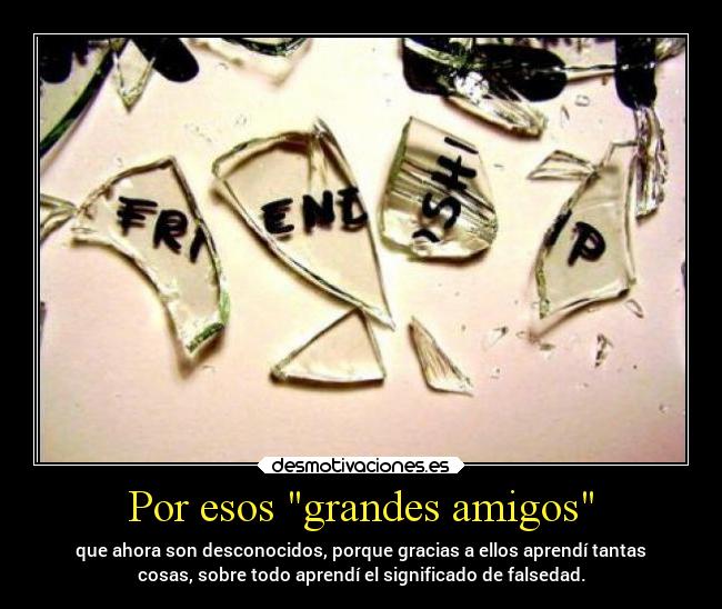 Por esos grandes amigos - que ahora son desconocidos, porque gracias a ellos aprendí tantas
cosas, sobre todo aprendí el significado de falsedad.