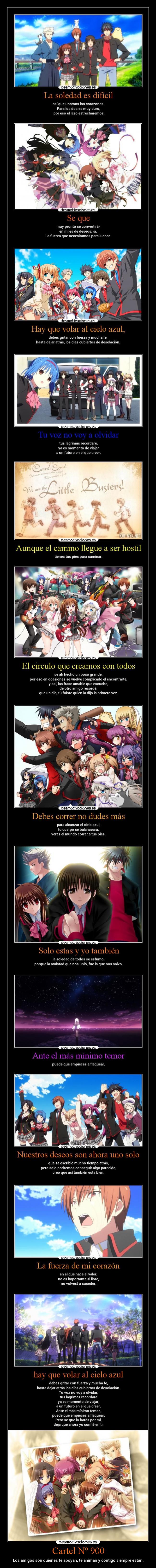 carteles amistad amigos anime littlebusters rin riki kosuke kud minori mio danieldats desmotivaciones