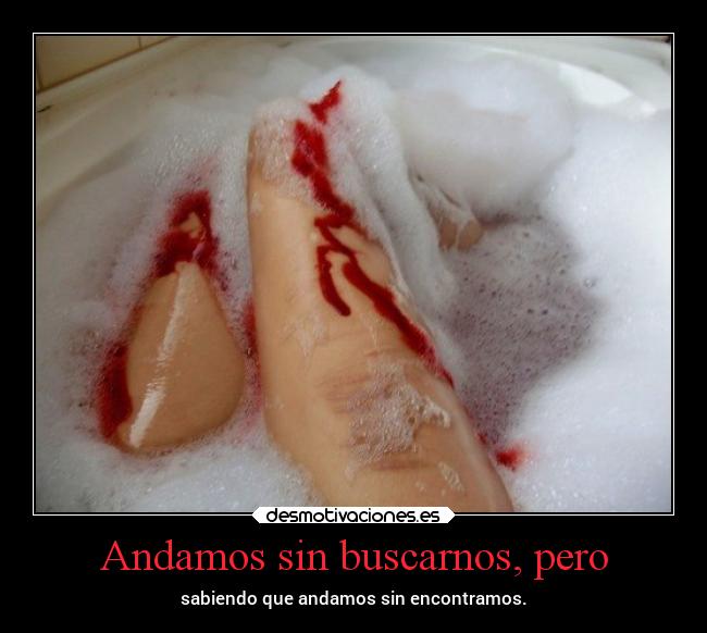 Andamos sin buscarnos, pero - sabiendo que andamos sin encontramos.