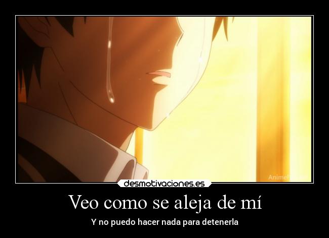 Veo como se aleja de mí - Y no puedo hacer nada para detenerla