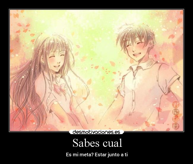 Sabes cual - Es mi meta? Estar junto a ti