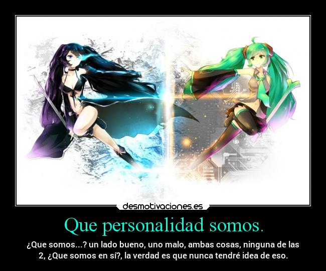 carteles anime blackrockshooter hatsune miku vocaloid personalidad psicologia projectd soyunidiotatm mente desmotivaciones