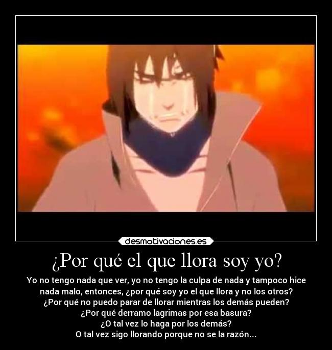 carteles anime llorar triste desmotivaciones