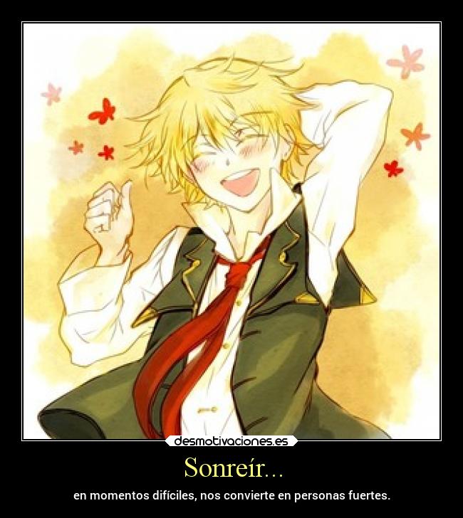 carteles anime ozvessalius pandora hearts sonrisas momentos tristes desmotivaciones