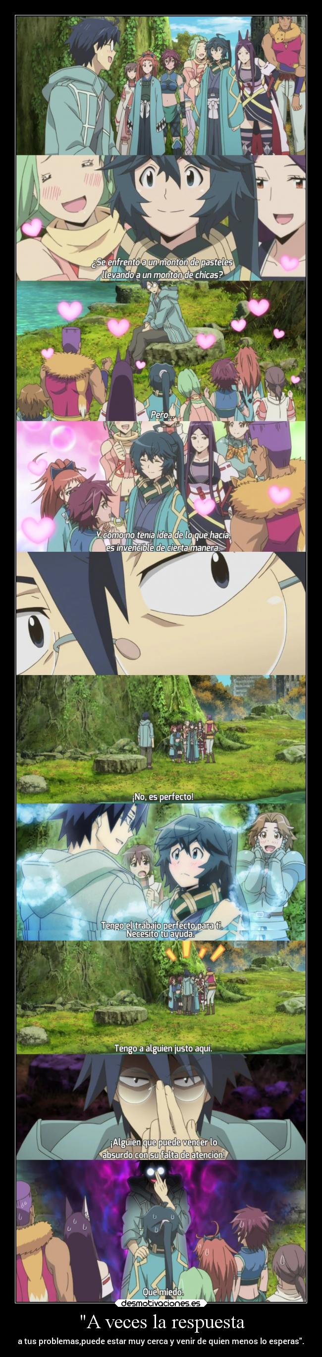 carteles anime respuesta problema solucion persona cerca unica esperar nada raptorhunters desmotivaciones