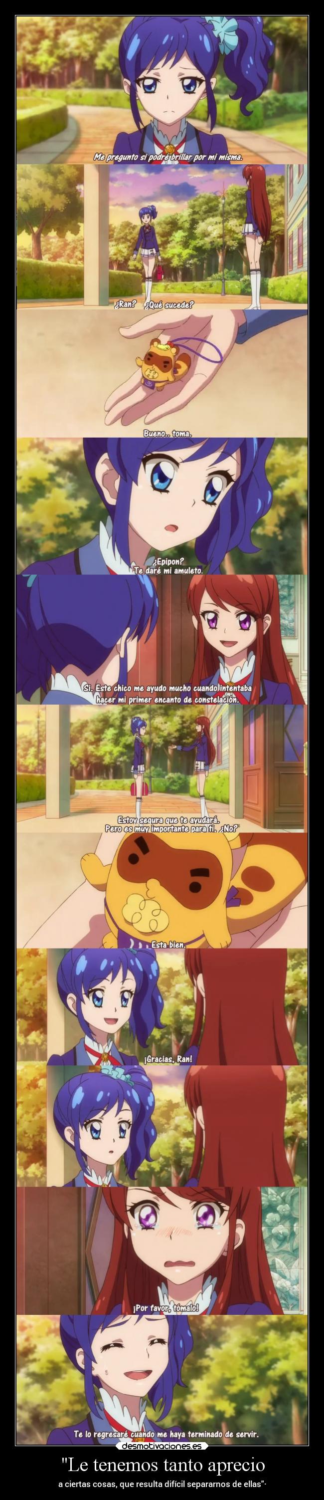 carteles anime tener aprecio sentimiento cosas resultar dificil separar dejar partir raptorhunters apreciar desmotivaciones