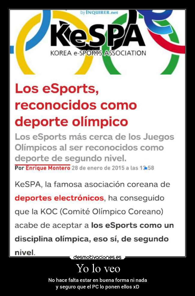 carteles chiste das esports olimpiadas desmotivaciones