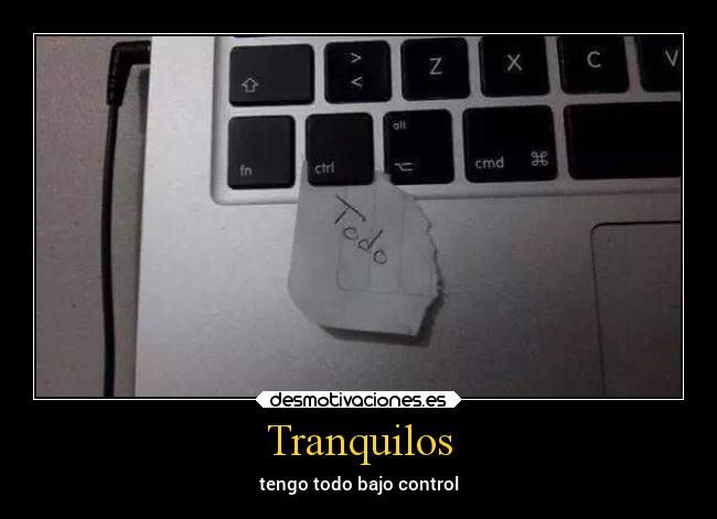 carteles chiste tranquilos todo bajo control ctrl desmotivaciones