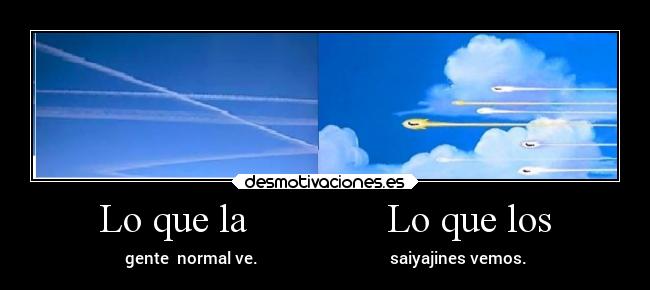 Lo que la Lo que los - gente normal ve. saiyajines vemos.