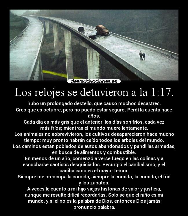 Los relojes se detuvieron a la 1:17. -