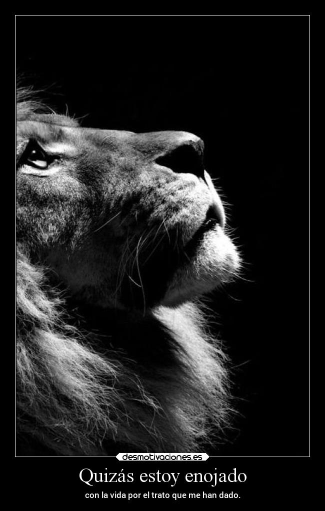 Quizás estoy enojado - con la vida por el trato que me han dado.