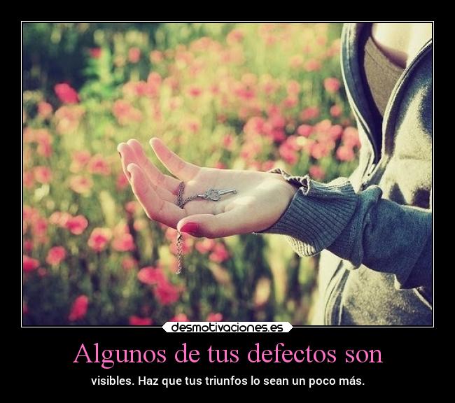 Algunos de tus defectos son -