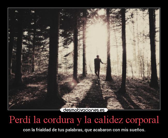 Perdí la cordura y la calidez corporal - 