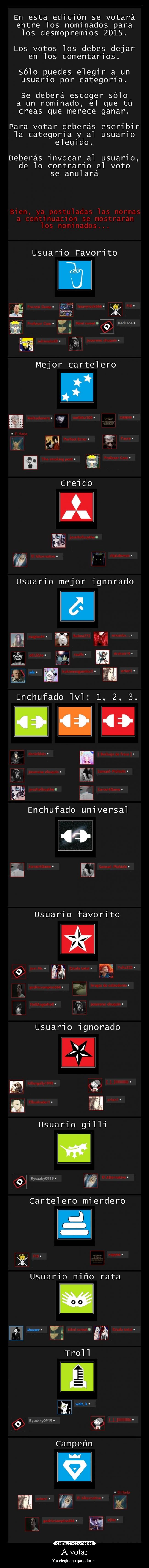 A votar - Y a elegir sus ganadores.