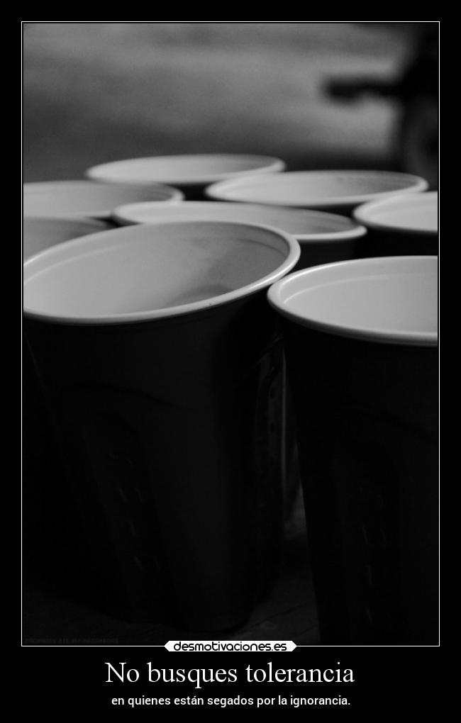No busques tolerancia -