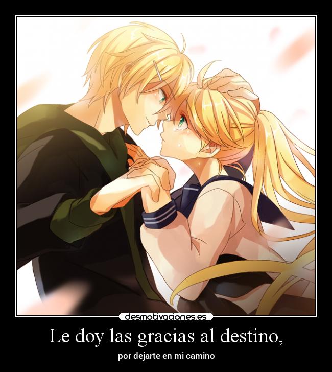 carteles destino anime fanloid kagamine rinto lenka desmotivaciones