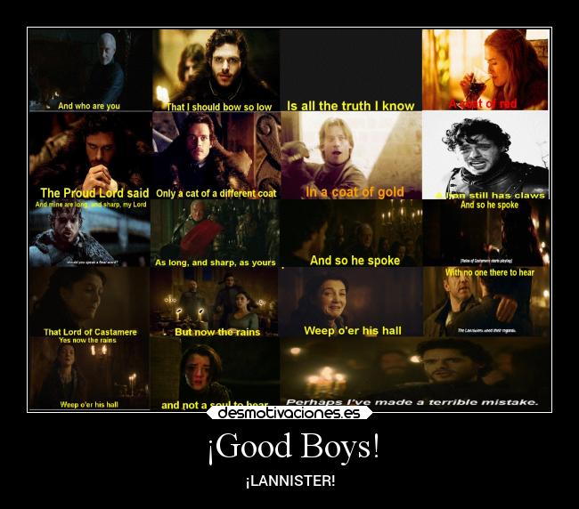 carteles destino lluvias castamere robb stark lannister desmotivaciones