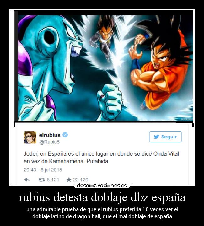 rubius detesta doblaje dbz españa - 