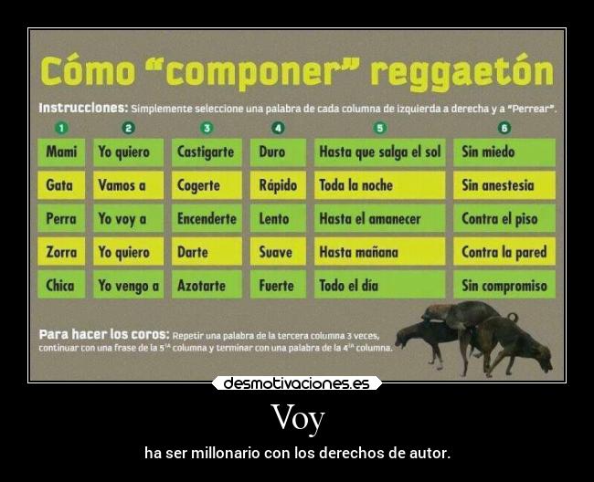 Voy - ha ser millonario con los derechos de autor.