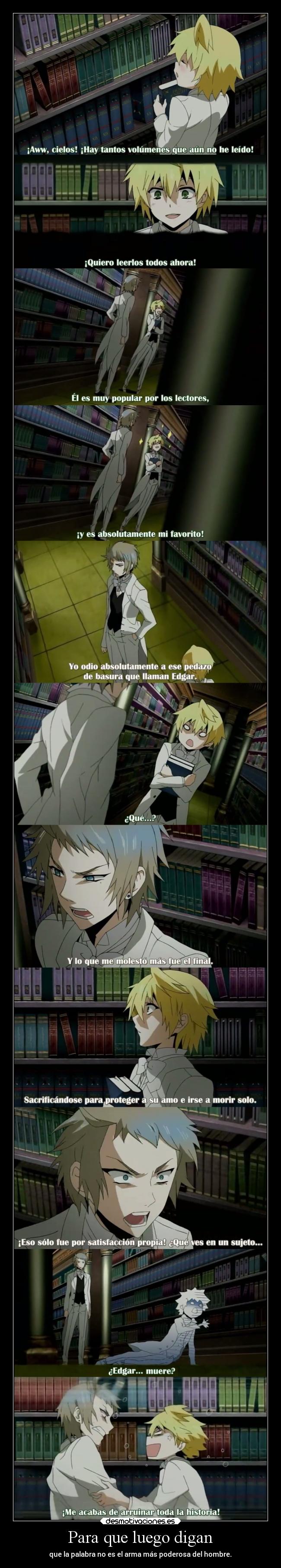 carteles humor anime raptorhunters harukaze manga spoiler pandorahearts pandora hearts ozvessalius desmotivaciones