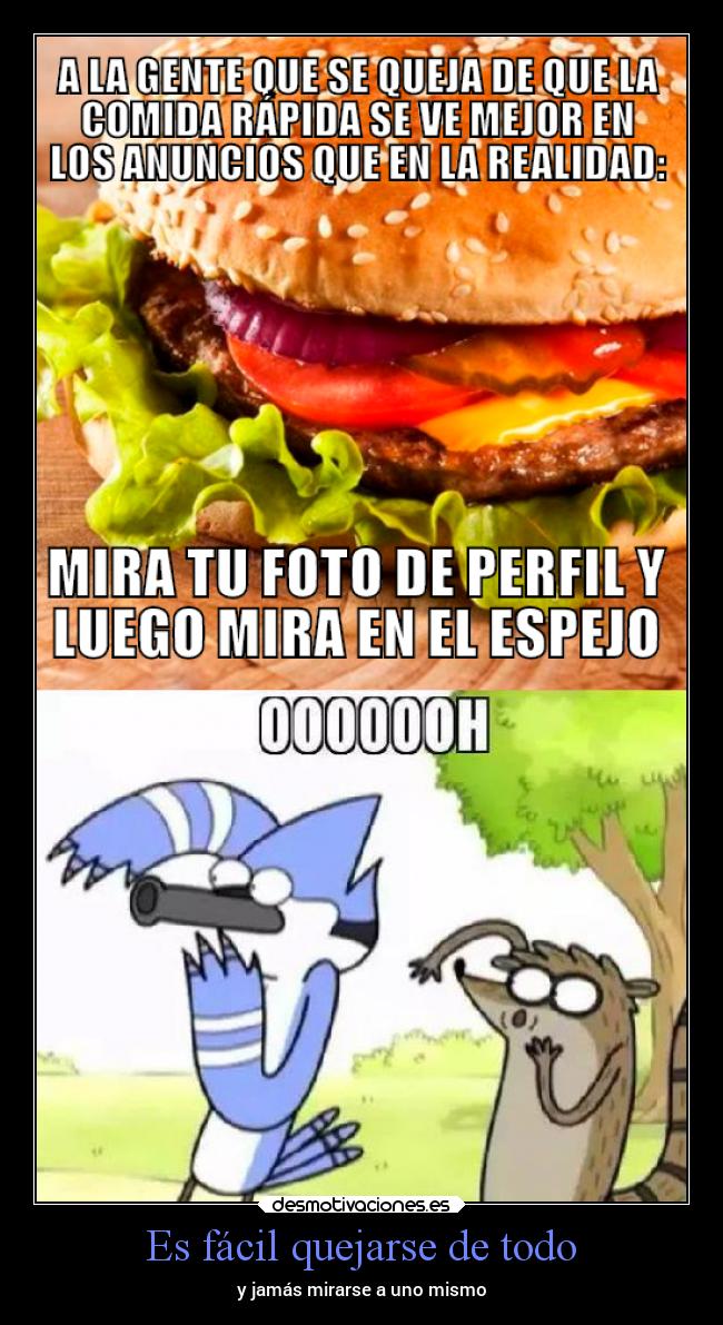 carteles madurar quejarse anuncios foto perfil regularshow desmotivaciones