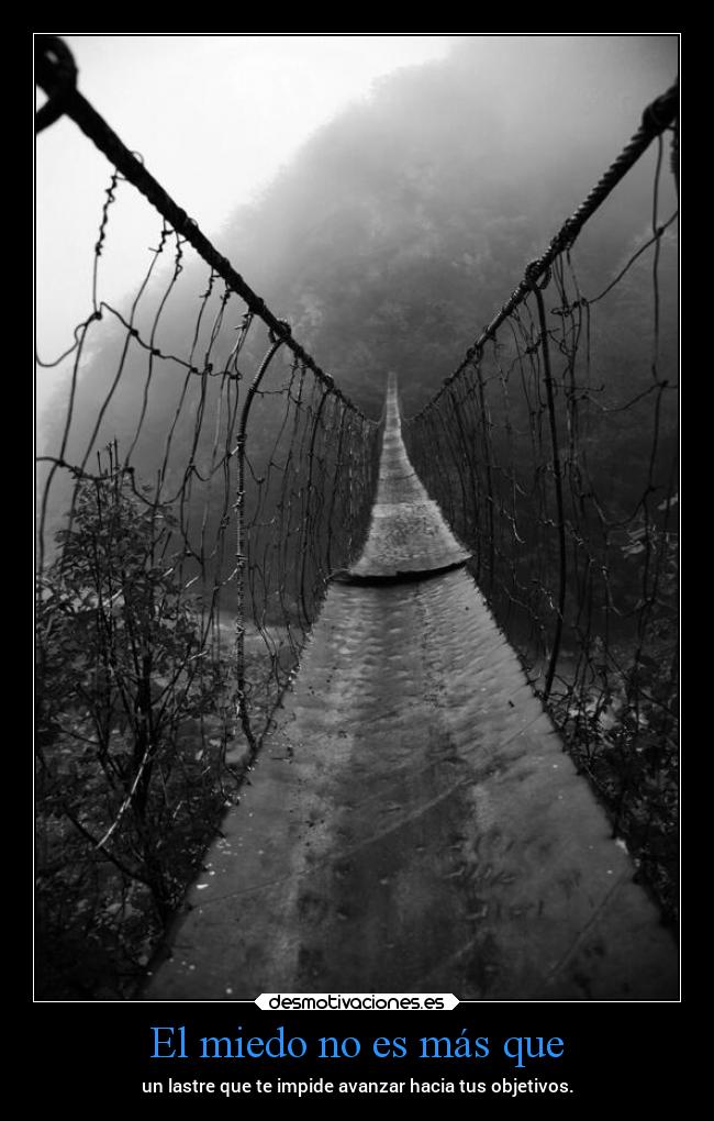 El miedo no es más que -