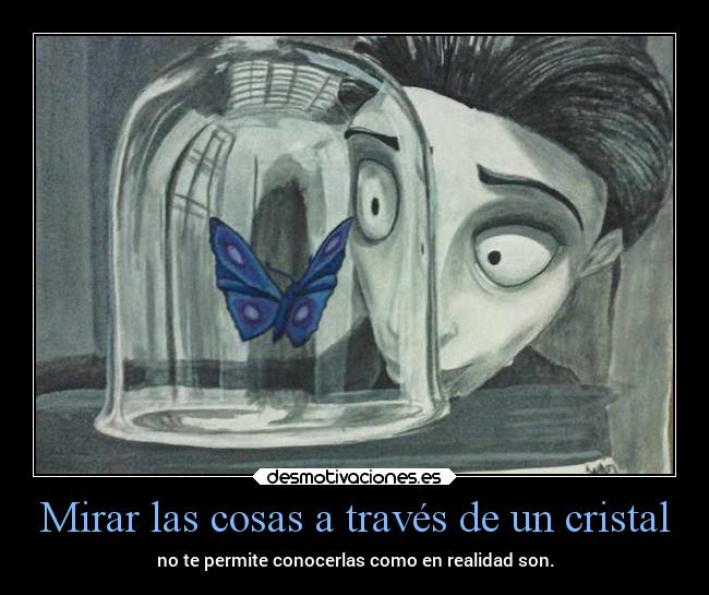 Mirar las cosas a través de un cristal -
