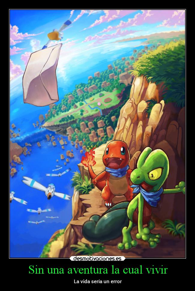 carteles mundo anime videojuegos pokemon treecko charmander misterioso exploradores aventura desmotivaciones