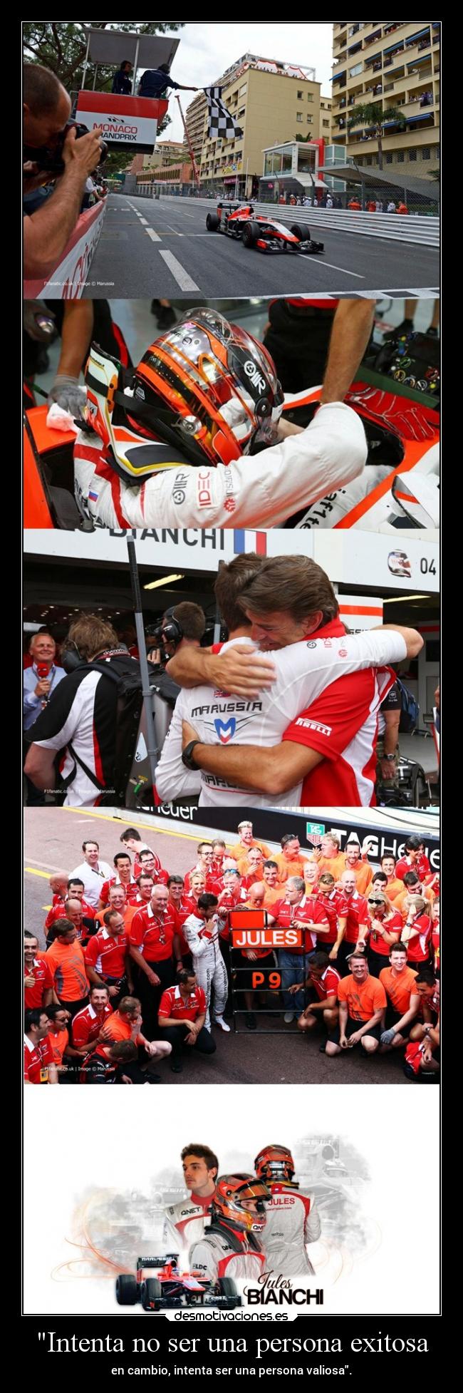 carteles mundo intentar ser persona exito valioso otros jules bianchi formula desmotivaciones