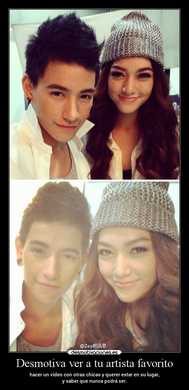 Desmotiva ver a tu artista favorito - hacer un video con otras chicas y querer estar en su lugar,
y saber que nunca podrá ser.