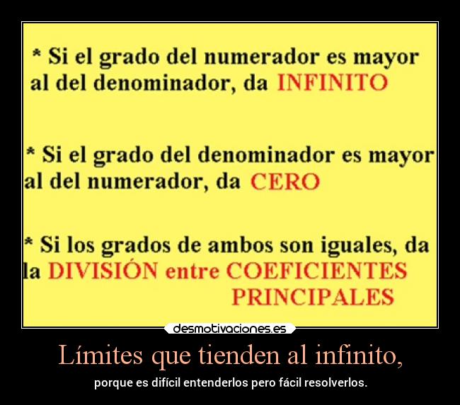 Límites que tienden al infinito, -