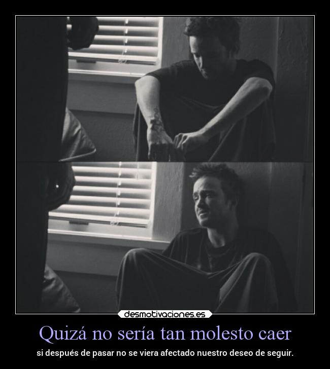 Quizá no sería tan molesto caer -