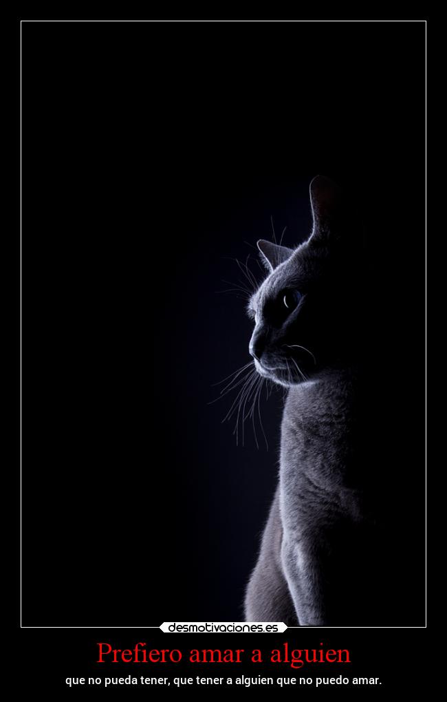 Prefiero amar a alguien - que no pueda tener, que tener a alguien que no puedo amar.