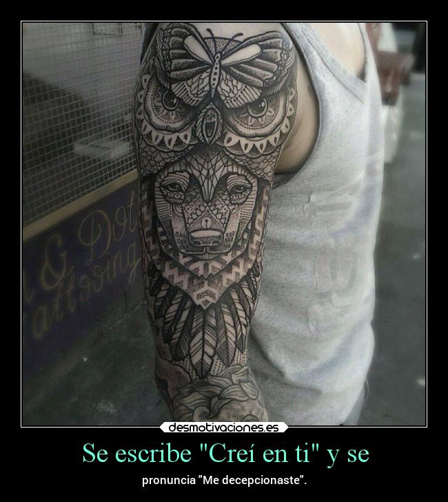 Se escribe Creí en ti y se - pronuncia Me decepcionaste.