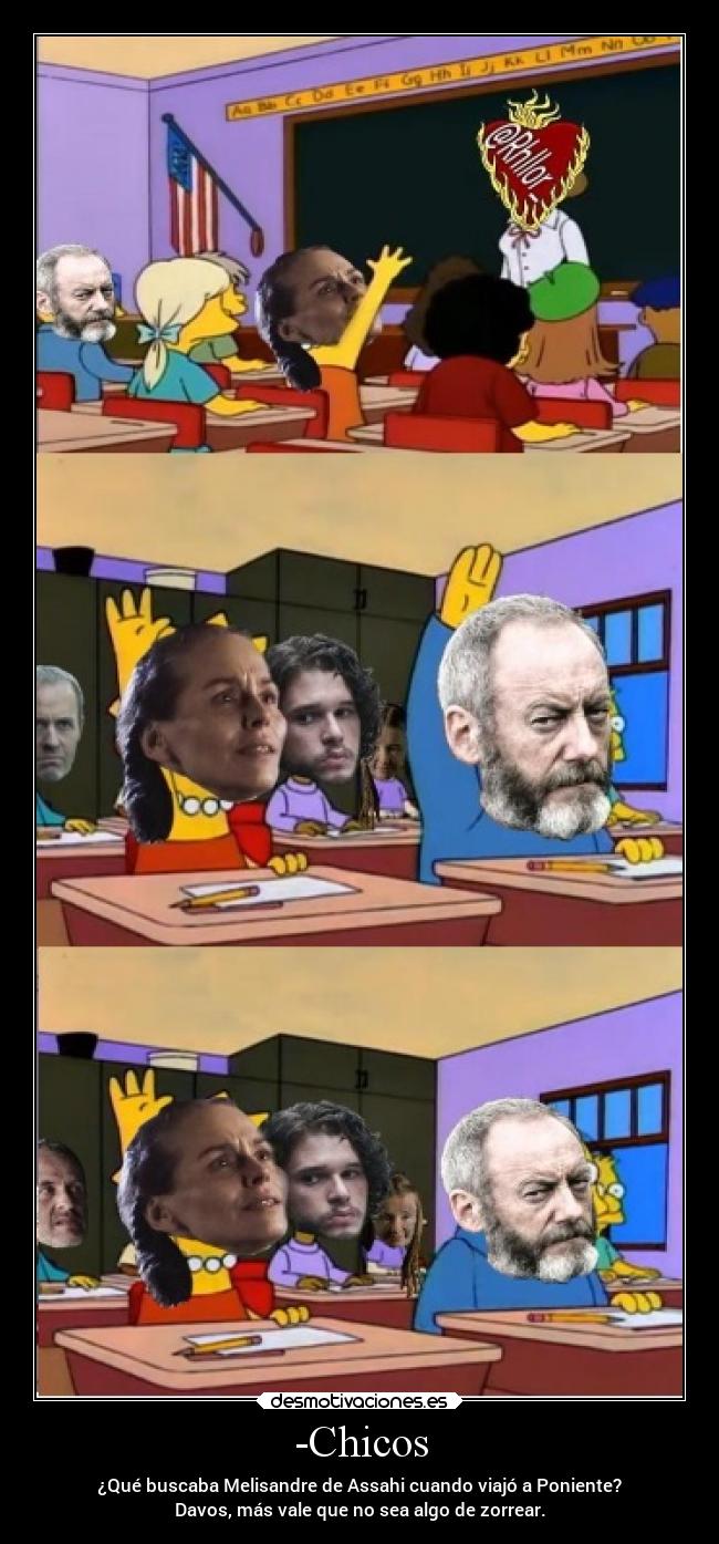 carteles simpsons davos selyse rhllor melisandre desmotivaciones