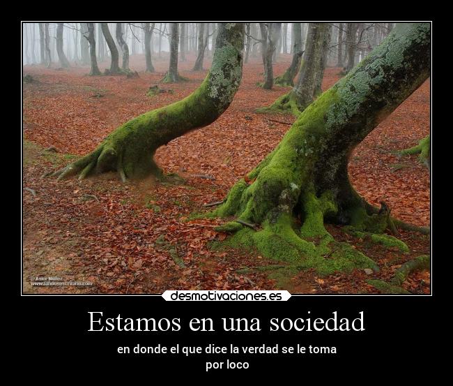 Estamos en una sociedad - en donde el que dice la verdad se le toma
por loco